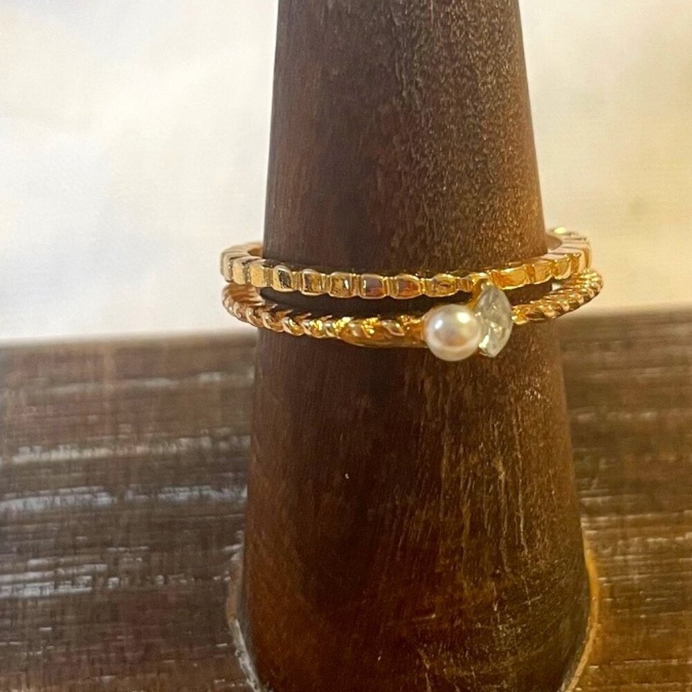 Freshwater Cultured Pearl Stack Ring Set Size 6.5